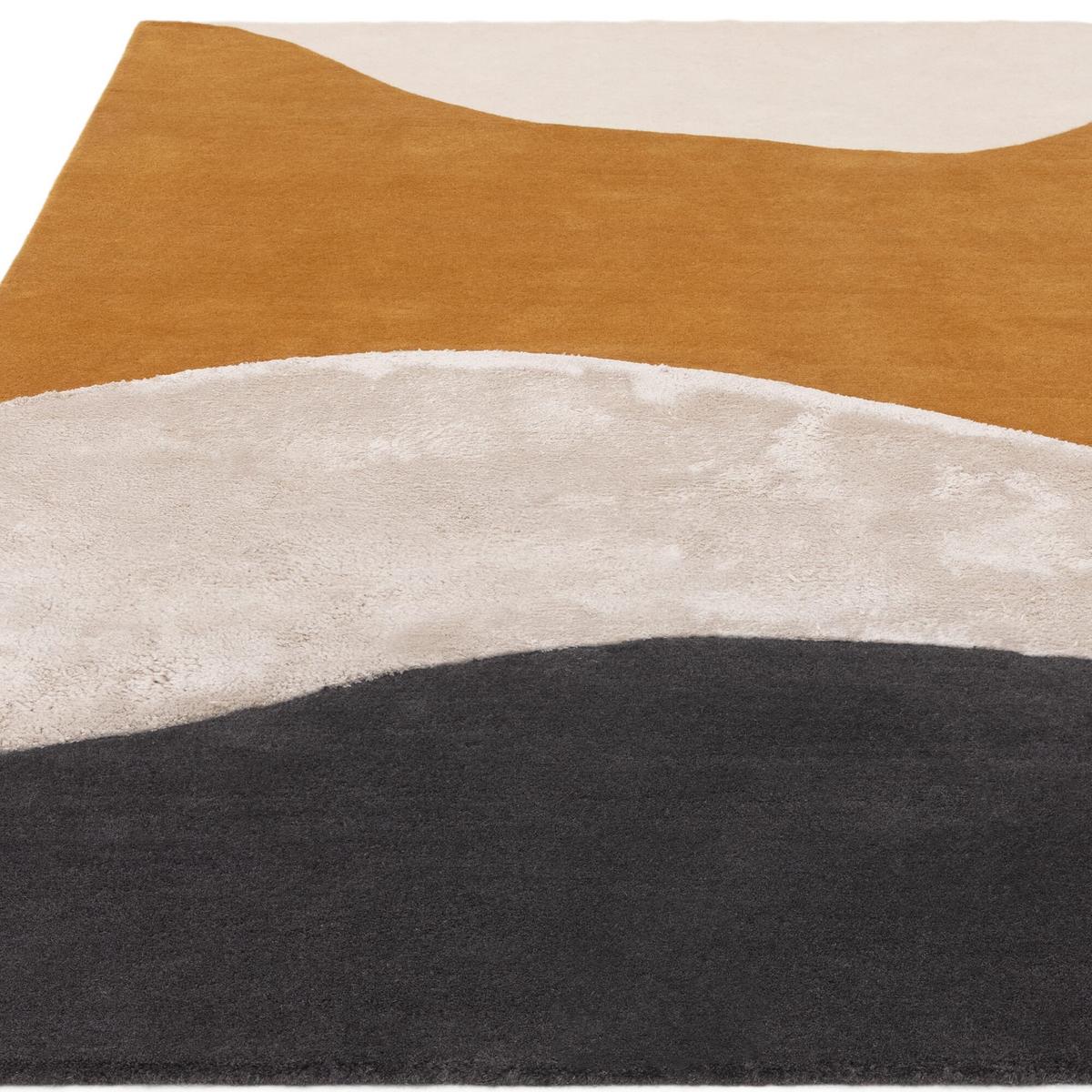 WOLLTEPPICH HULL-Humber, abstrakt, Senfgelb, 160 x 230 cm - Gelb, Textil (160/230cm) - KADIMA DESIGN