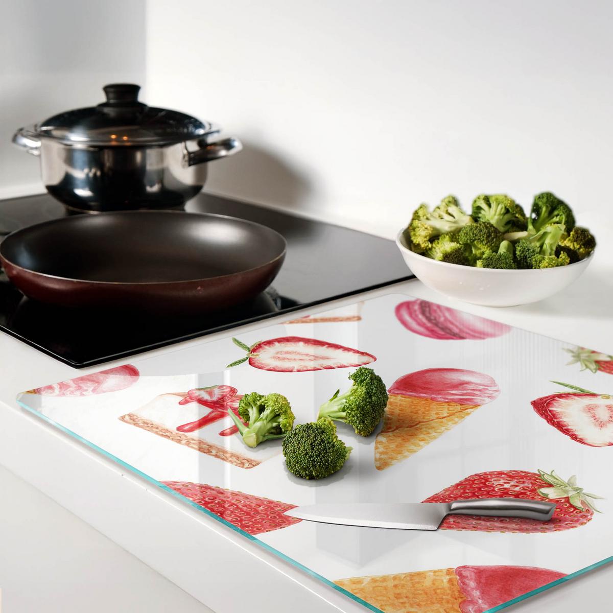 GLASPLATTE 60x52 cm Nachtisch - Rot, Glas (60/0.4/52cm) - TULUP