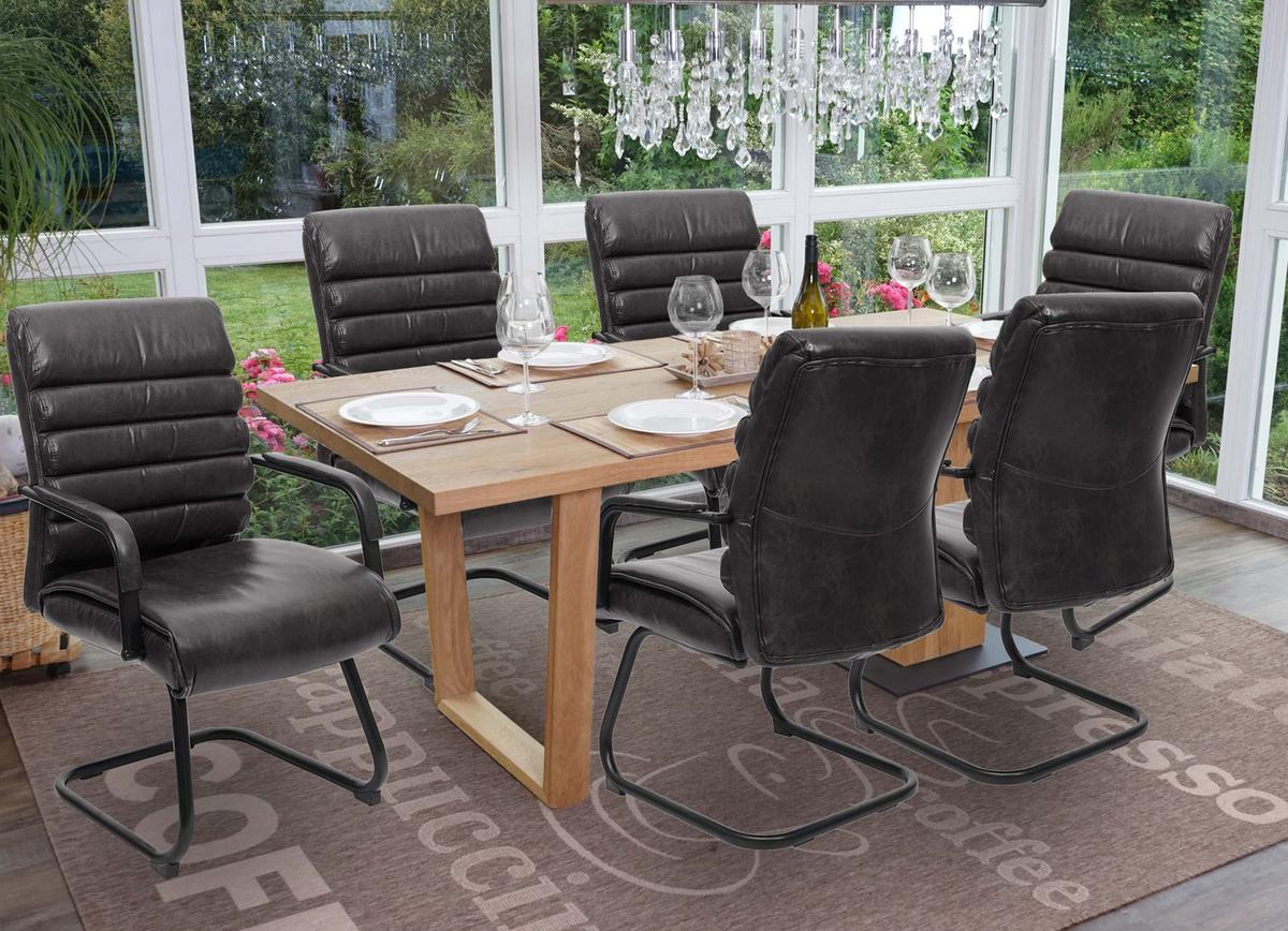 KONFERENZSTUHL Schwarz 6er-Set - Schwarz, Textil (60/100/59cm) - MCW