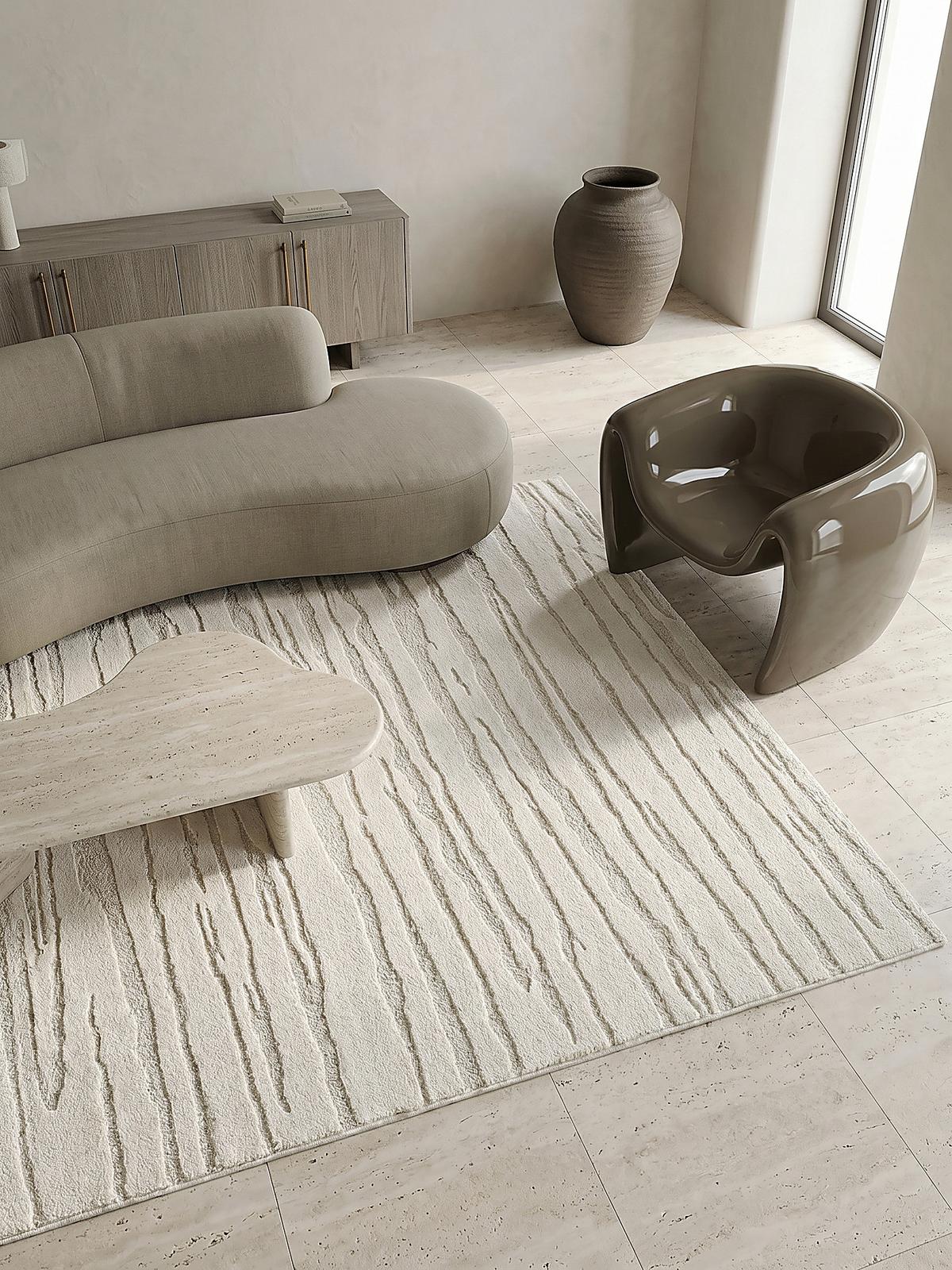 KURZFLORTEPPICH Abstrakt CETINA Polypropylen Creme 140 x 200 cm - Beige, Textil (140/200cm) - KADIMA DESIGN