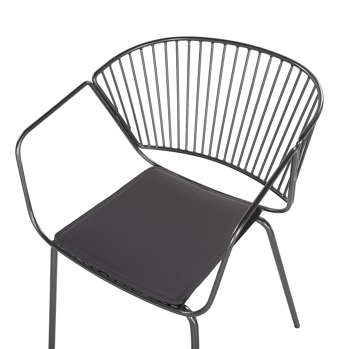 METALLSTUHL 2er-Set Schwarz Rigby - Schwarz, Textil/Metall (54/77/49cm) - Beliani