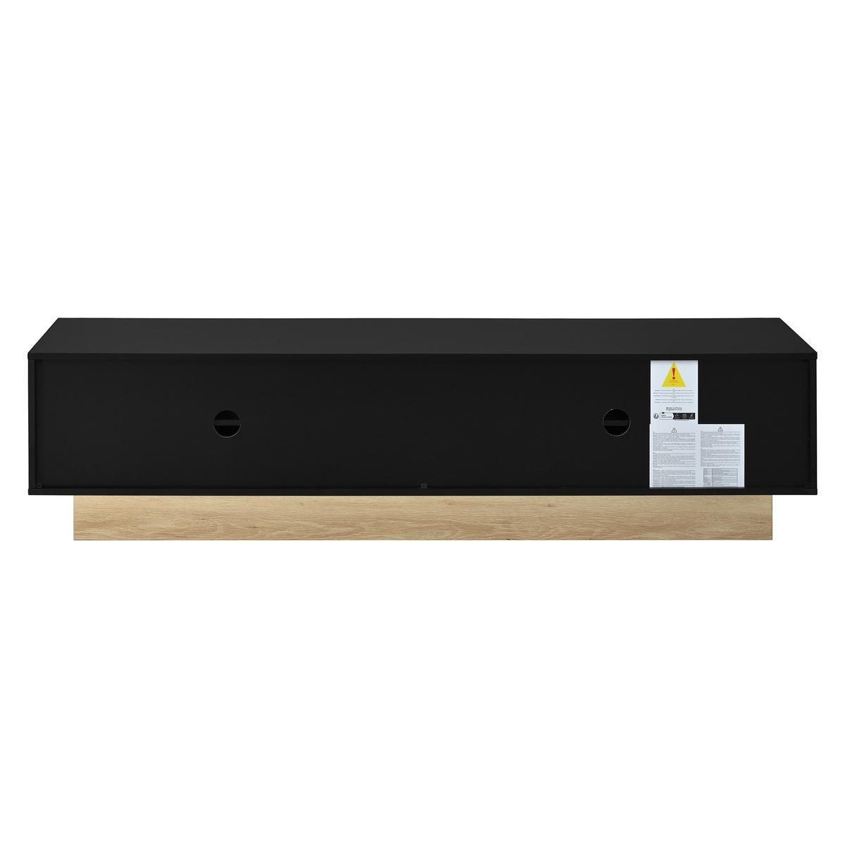 TV-LOWBOARD holzoptik & geschwungenes design - Schwarz, Holzwerkstoff (175/41.5/40cm) - Urban Meuble
