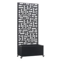 BLUMENKASTEN mit Trennwand Bernalda - Schwarz, Metall (82/190/38cm) - casa.pro