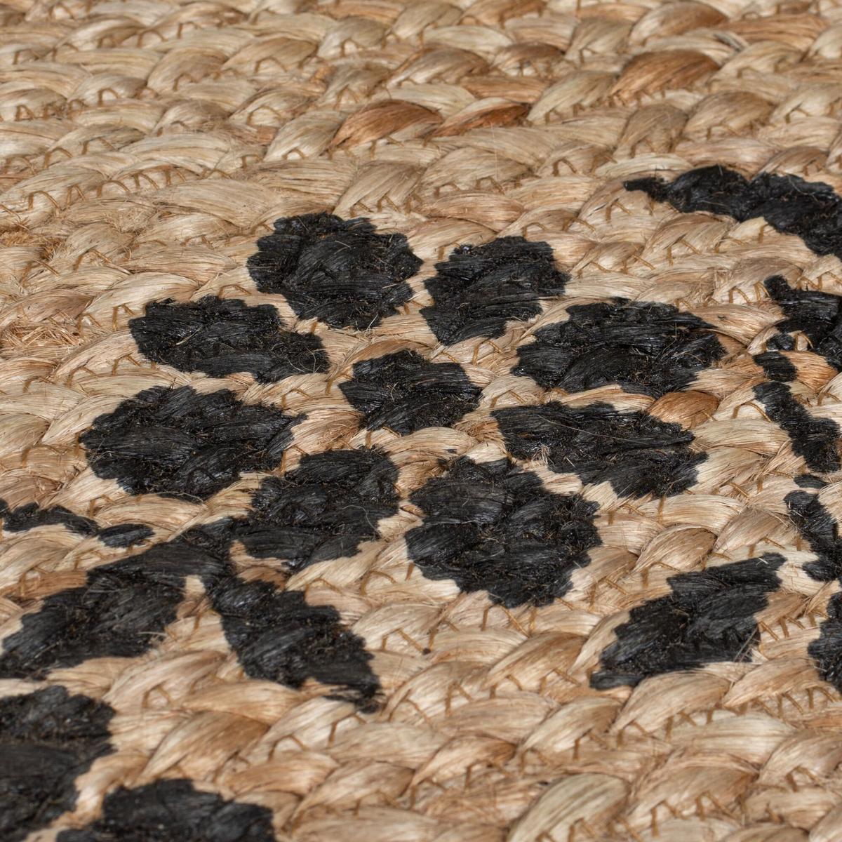 JUTETEPPICH handgewebt NEATH, floral, Braun-Schwarz, 160 x 230 cm - Braun, Naturmaterialien (160/230cm) - KADIMA DESIGN