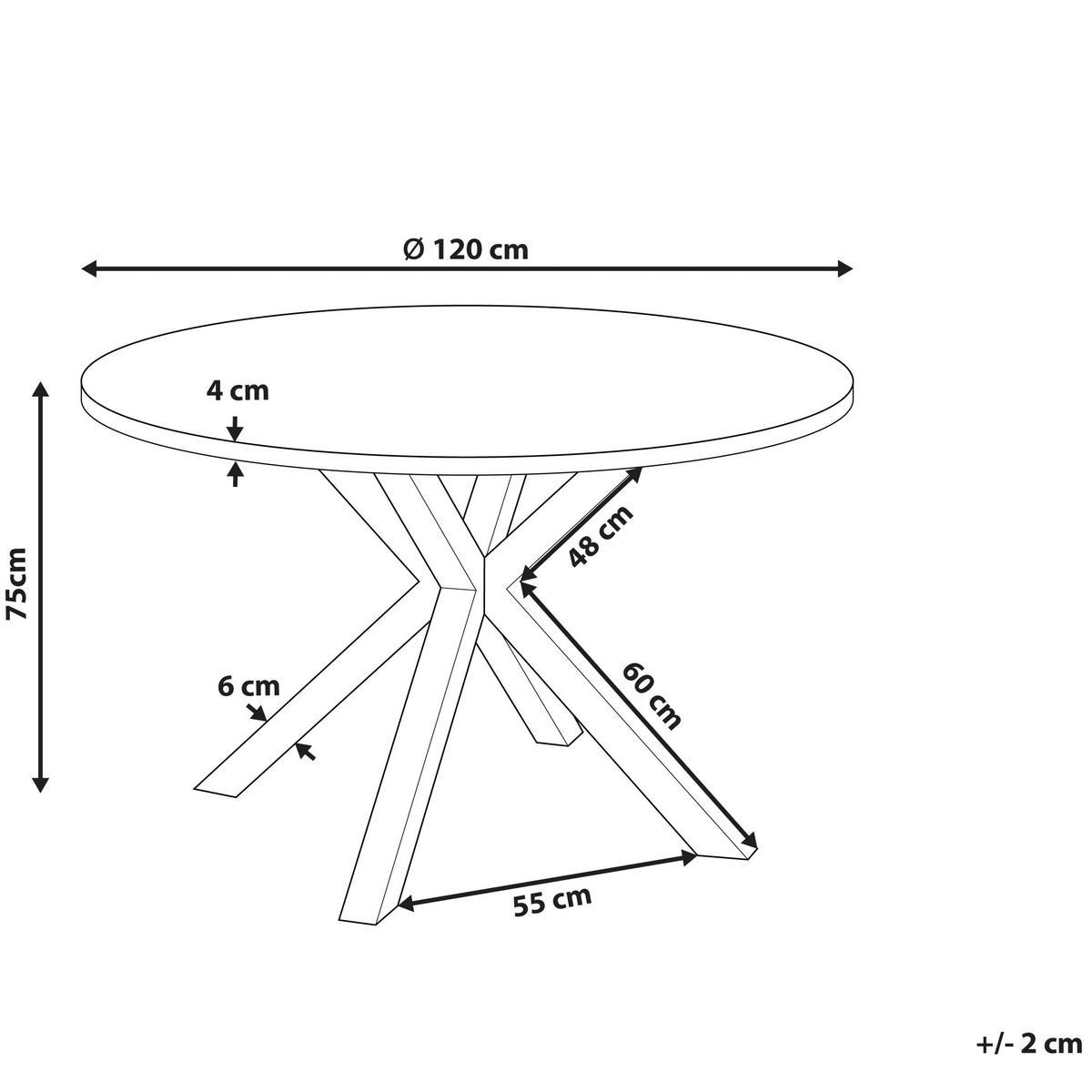 GARTENTISCH Grau Maletto - Grau, Glas (120/120/75.5cm) - Beliani