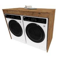 WASCHMASCHINENSCHRANK für Waschmaschine & Wäschetrockner Braun 129/97/61 - Eiche San Remo, Holzwerkstoff (129/97/61cm) - RAUMHIRSCH FURNITURE