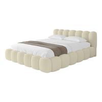 POLSTERBETT mit Bettkasten und Lattenrost, Boxbett ohne Matratze - SENA-v1 180x200 Beige - Beige, Holzwerkstoff/Textil (180/200cm) - ALTDECOR