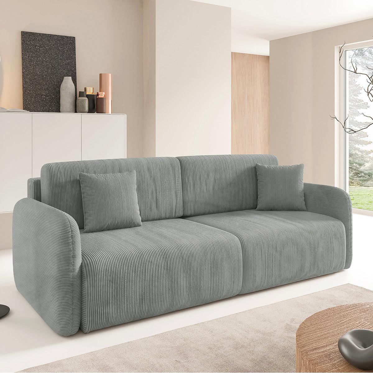SOFA Dora 3 Sitzplätze Hellgrau - Grau, Holz (233/92/110cm) - Petits-meubles
