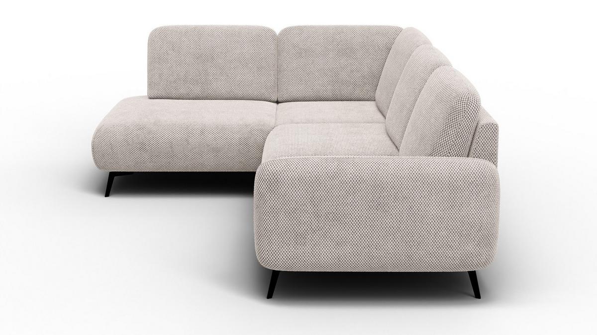 ECKSOFA FEBE 5-Sitzer links, beige - Beige/Schwarz, Holz/Textil (271/190cm) - Wozimo