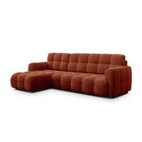 ECKSOFA MELLOW 4-Sitzer, dunkelorange - Dunkelorange/Schwarz, Holz/Textil (262/156cm) - Wozimo