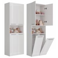 BADEZIMMERSCHRANK Weiß, Hochglanz Weiß 60/174/30 - Weiß, Holzwerkstoff (60/174/30cm) - RAUMHIRSCH FURNITURE