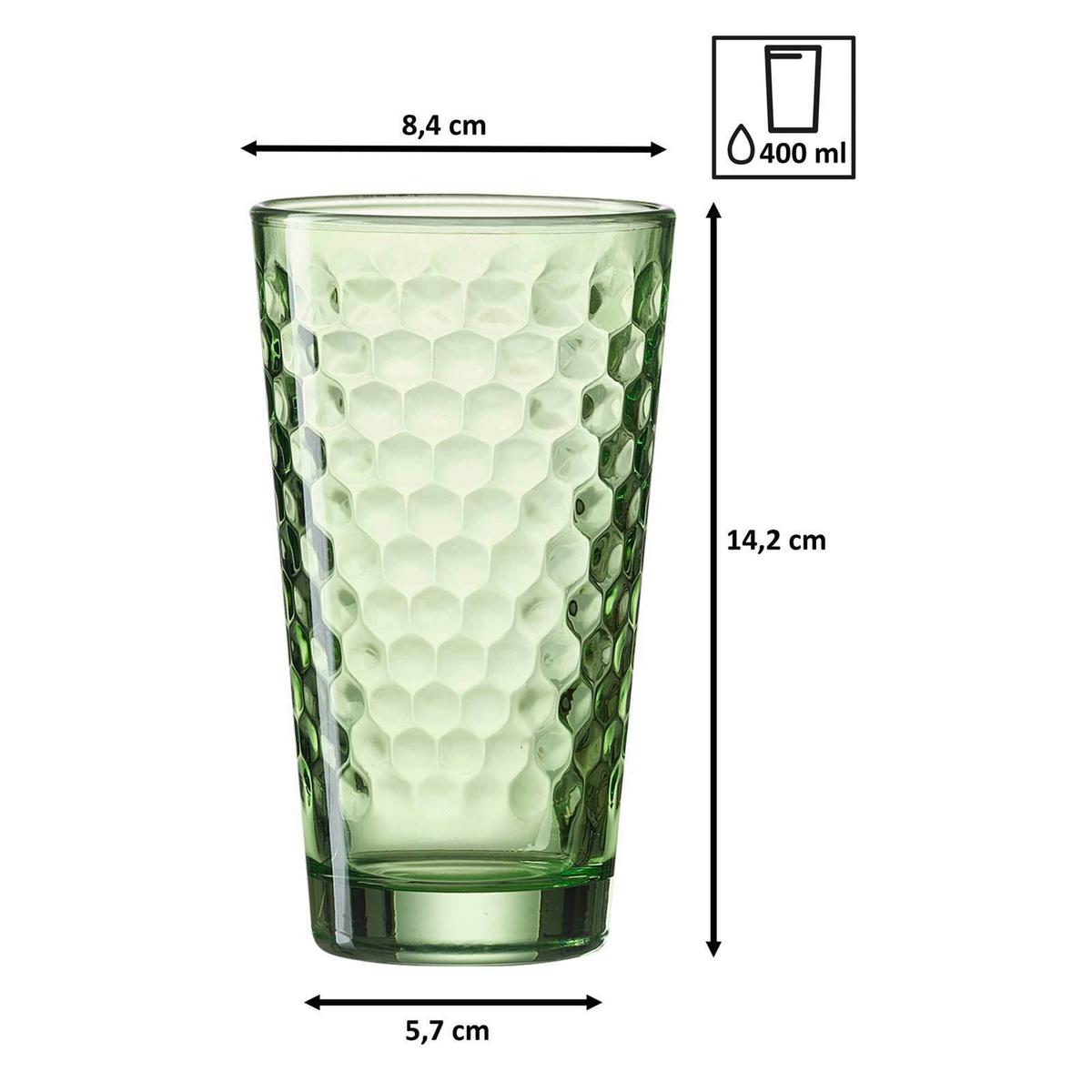 LONGDRINKGLÄSER Favo Grün 400 ml 12er Set - Grün, Glas (0.4L) - Ritzenhoff Breker
