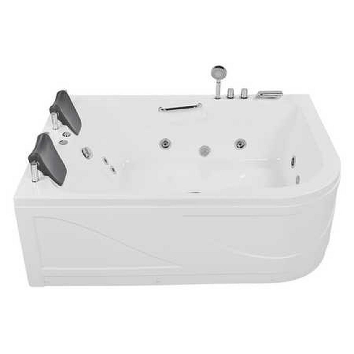 WHIRLPOOL-BADEWANNE mit LED 119x170x59 cm weiß Bayamo - Weiß, Kunststoff (119/59/170cm) - Beliani