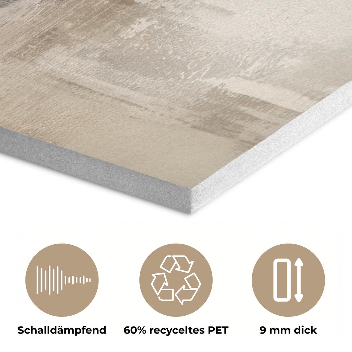 AKUSTIKBILD Moderne Kunst - Abstrakt - Beige Wanddeko 70x50 cm - Beige, Kunststoff (70/50/0.9cm) - MuchoWow