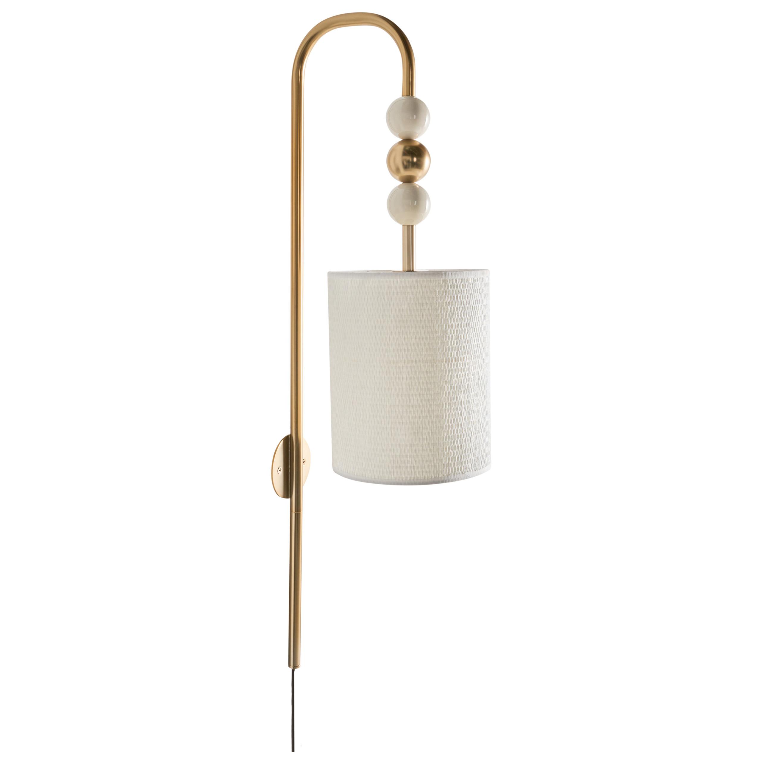 WANDLAMPE Beige Loky - Beige/Messingfarben, Metall (18/78/18cm) - Beliani