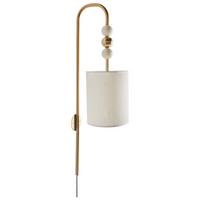 WANDLAMPE Beige Loky - Beige/Messingfarben, Metall (18/78/18cm) - Beliani