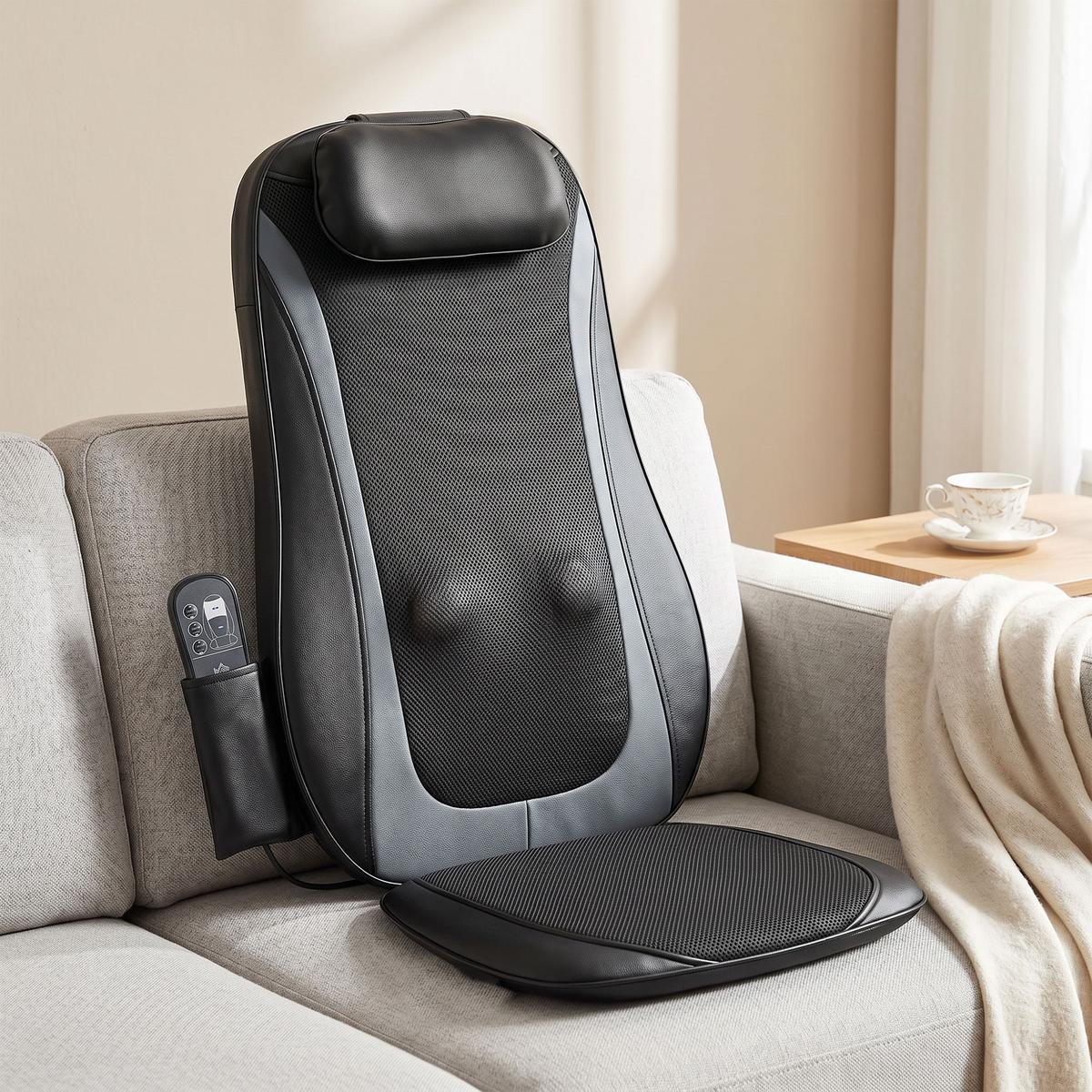 RÜCKENMASSAGER Leder Schwarz - Schwarz, Leder (45/10/105cm) - HOMCOM
