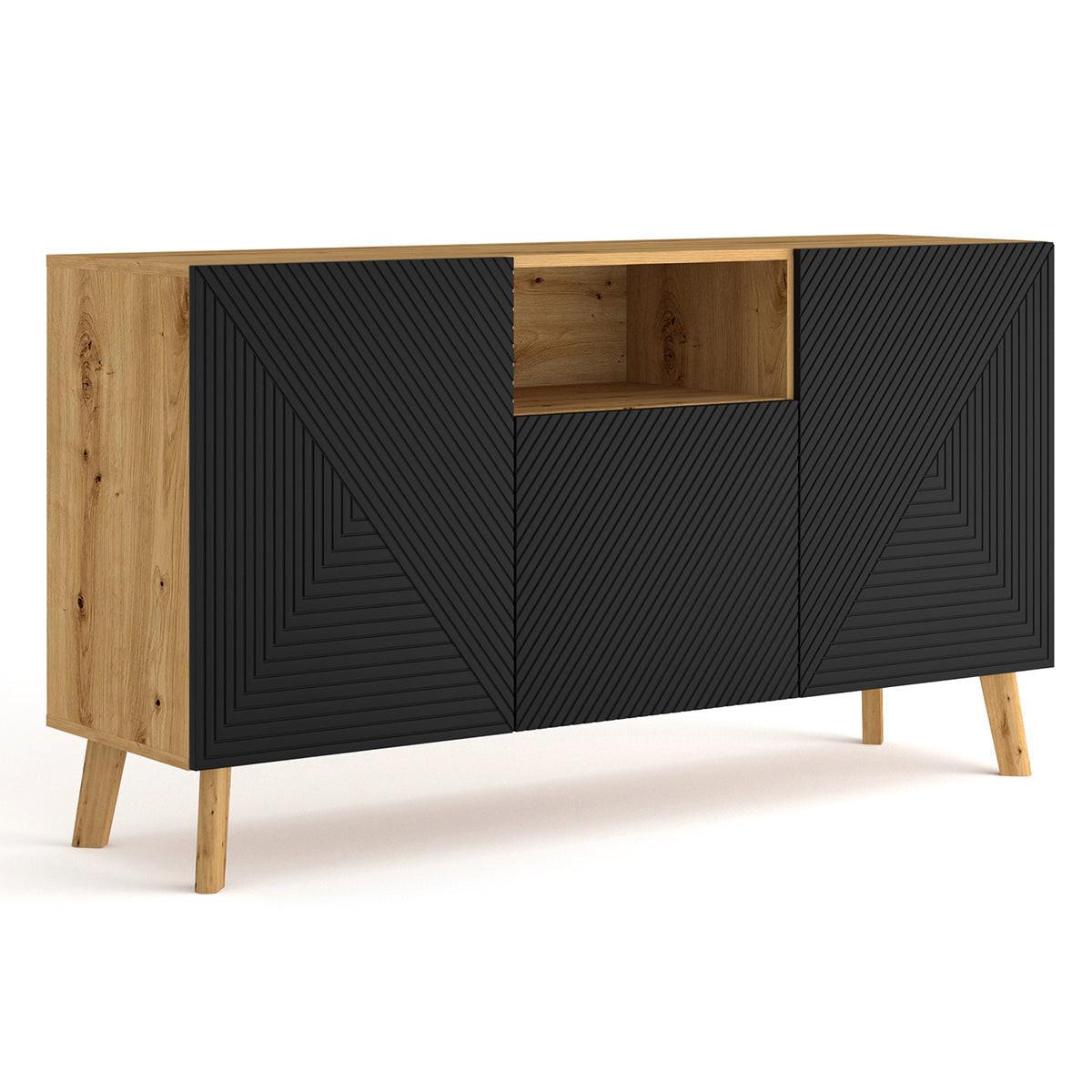 SIDEBOARD Nexa Holz und Schwarz - Schwarz, Holzwerkstoff (146/80/42cm) - Petits-meubles