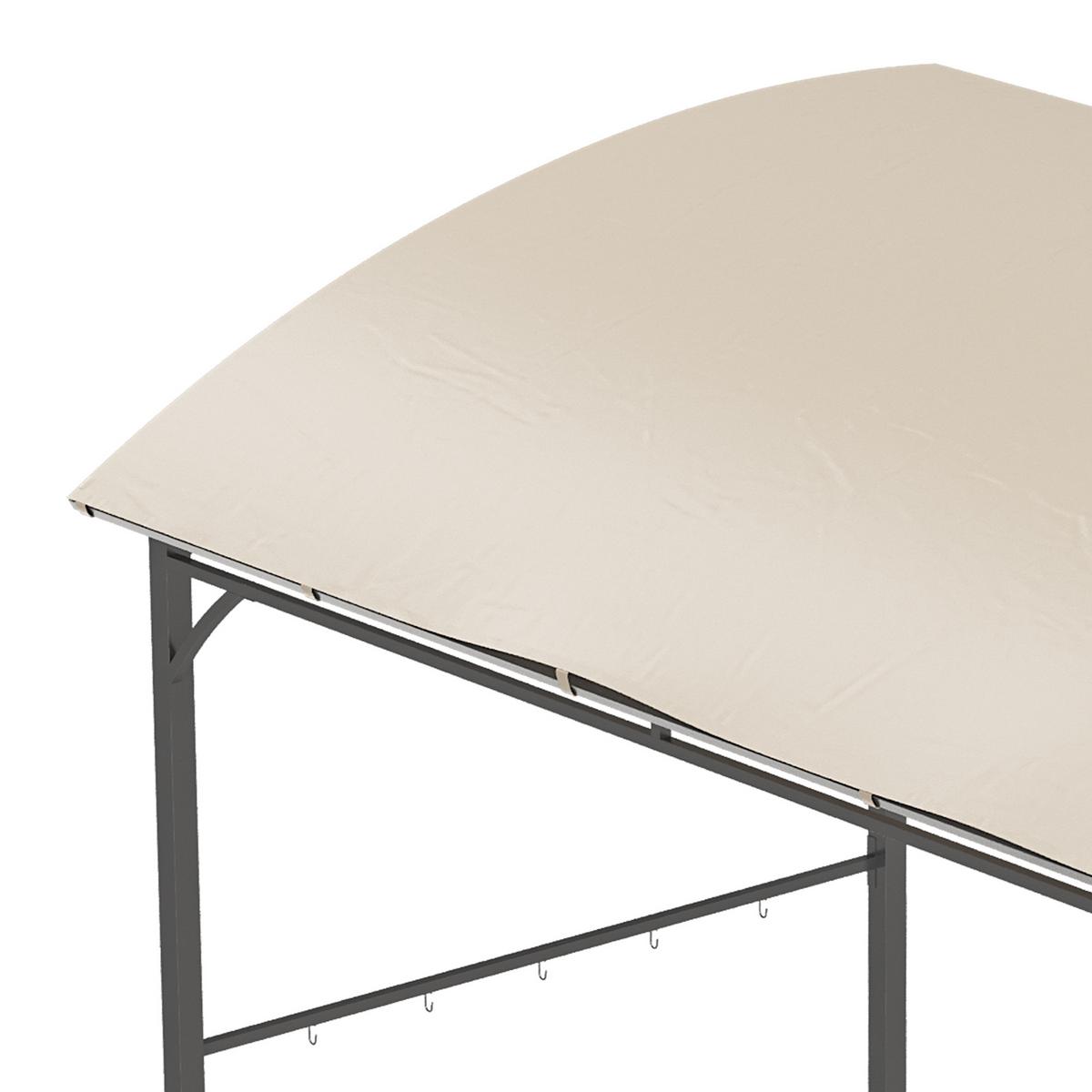 GRILLPAVILLON, Polyester, Beige+Schwarz - Beige, Metall (150/220/215cm) - Outsunny