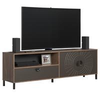 TV-LOWBOARD Bronze und Rostoptik 183 cm, TV Unterteil mit Soft-Close - Rostfarben/Schwarz, Holzwerkstoff/Metall (183/55/40cm) - Top.Furn