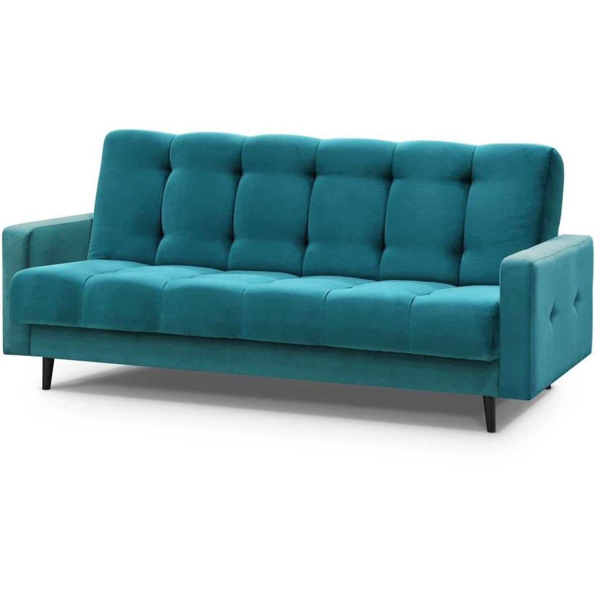 3-SITZER Schlafsofa Nancy Bis türkis - Türkis, Holz/Textil (220/89/93cm) - Beautysofa
