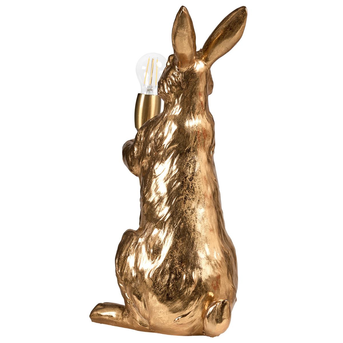 TISCHLAMPE Hase Gold Bugs - Messingfarben/Goldfarben, Kunststoff (26/23/53cm) - Beliani