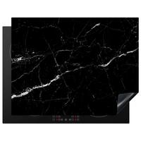 HERDABDECKPLATTE Marmoroptik - Schwarz - Luxus Induktionsmatte 77x59 cm - Grau, Kunststoff (77/59/0.2cm) - MuchoWow