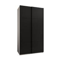 SCHWEBETÜRENSCHRANK 245,5/130/64 2-türig - Schwarz/Weiß, Holz/Metall (130/245/64cm) - Abiks Möbel
