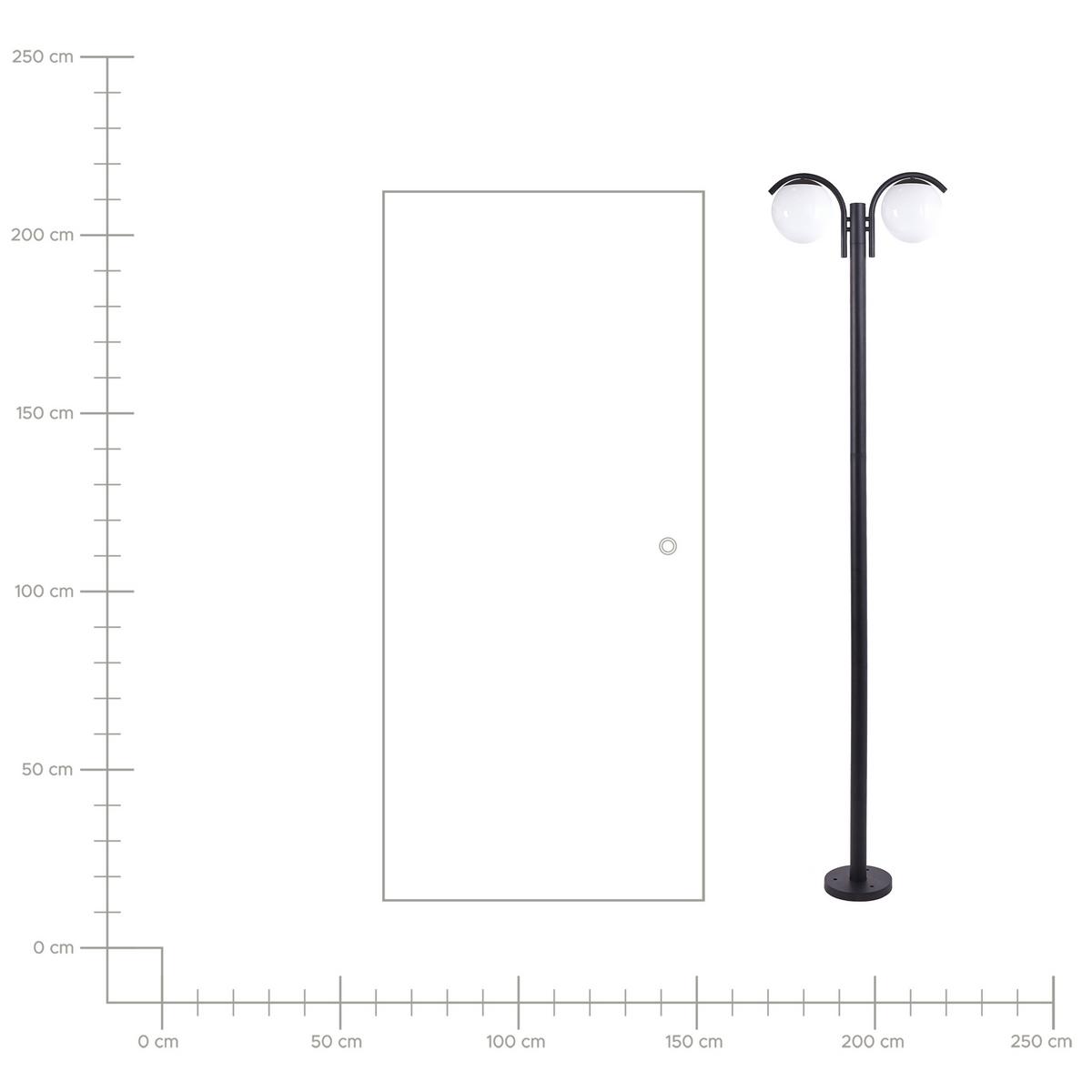 AUSSENLATERNE Schwarz Kulsi - Schwarz, Metall (20/50/205cm) - Beliani