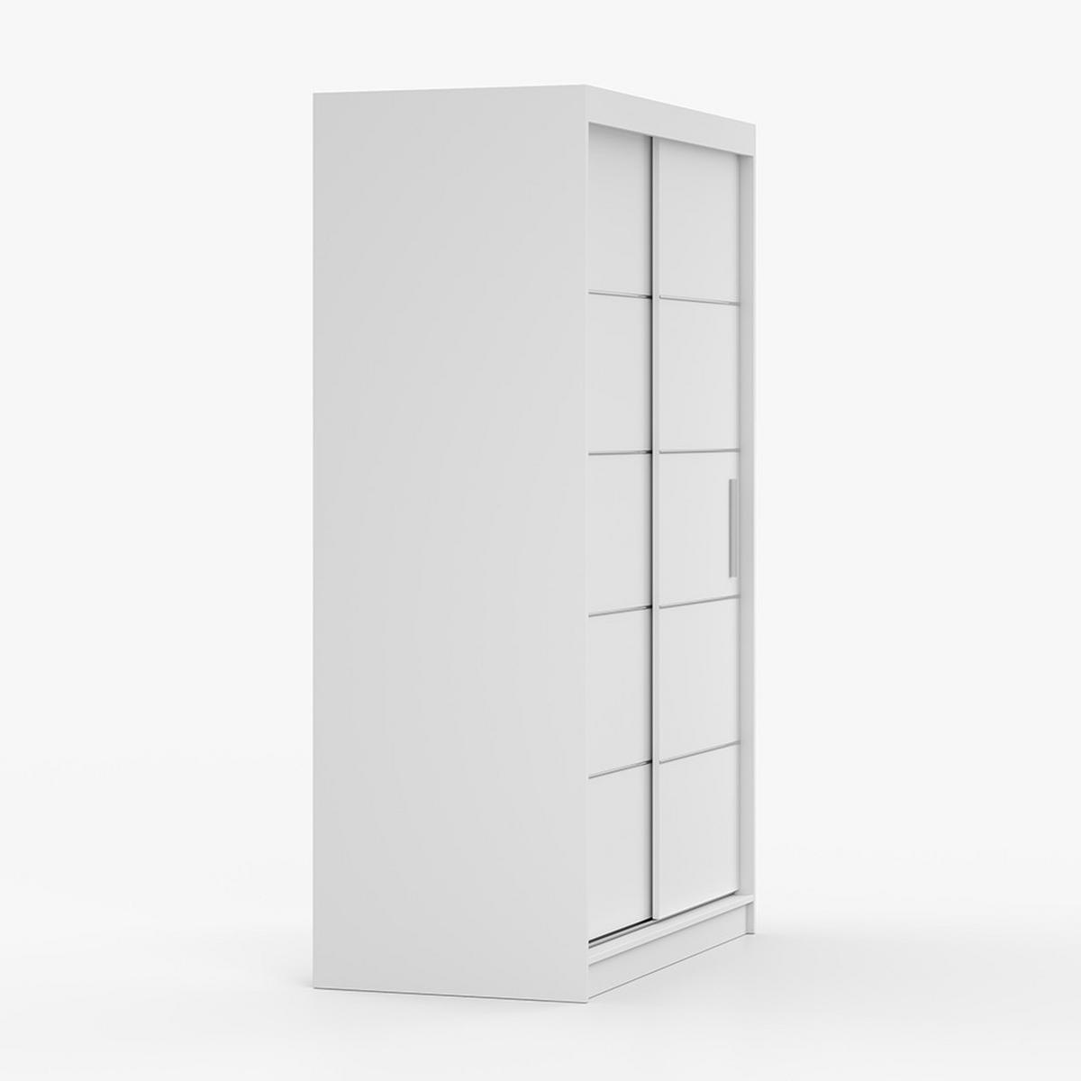 SCHWEBETÜRENSCHRANK Neomi 06 ohne Spiegel Weiß/Weiß 120 cm - Weiß, Holz (120/200/61cm) - imoebel24