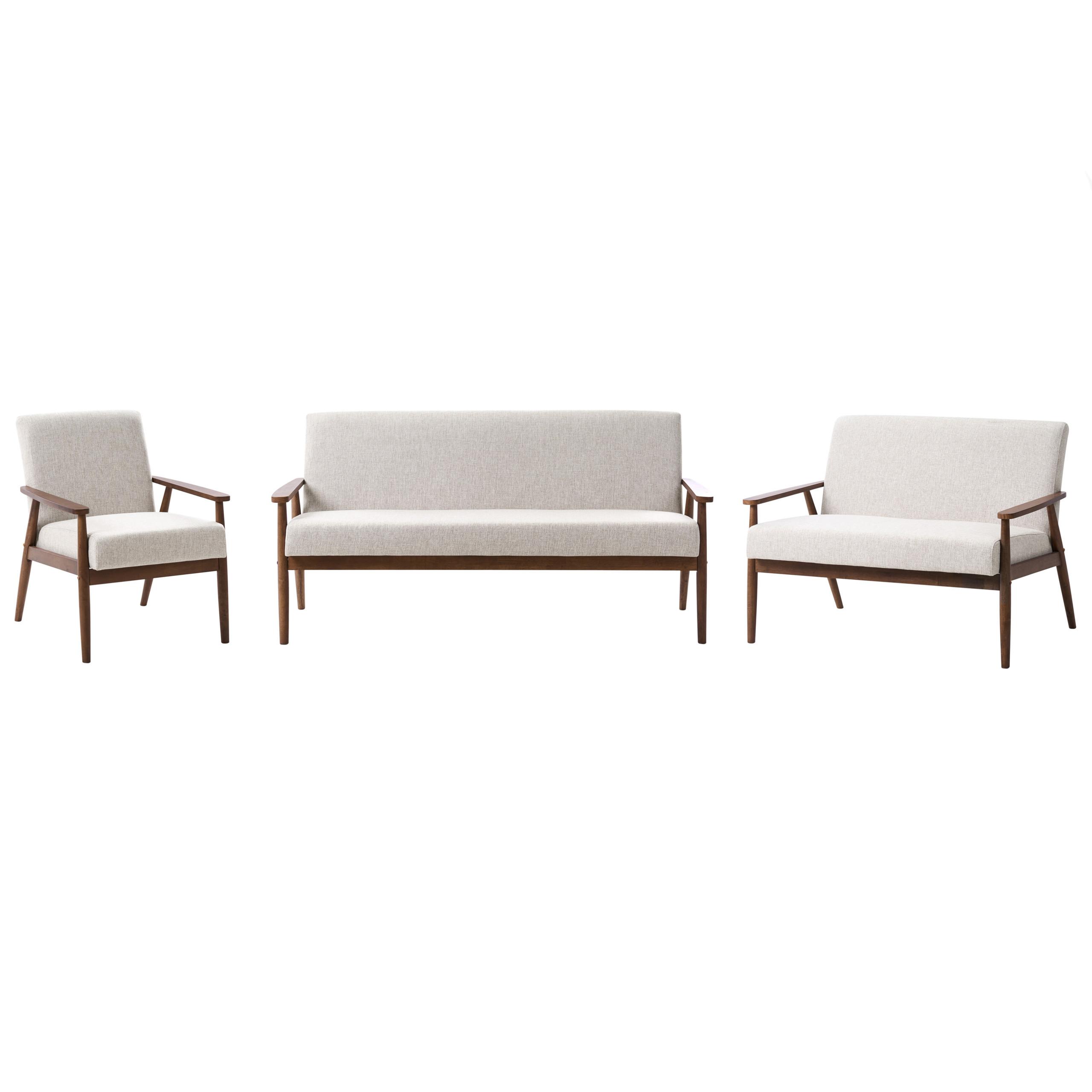 SOFA-SET 6-Sitzer Stoff Dunkelbraun/Grau Esrum - Braun/Grau, Textil (151/79/72cm) - Beliani