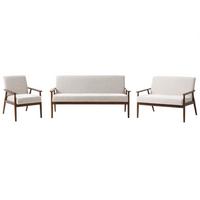 SOFA-SET 6-Sitzer Stoff Dunkelbraun/Grau Esrum - Braun/Grau, Textil (151/79/72cm) - Beliani