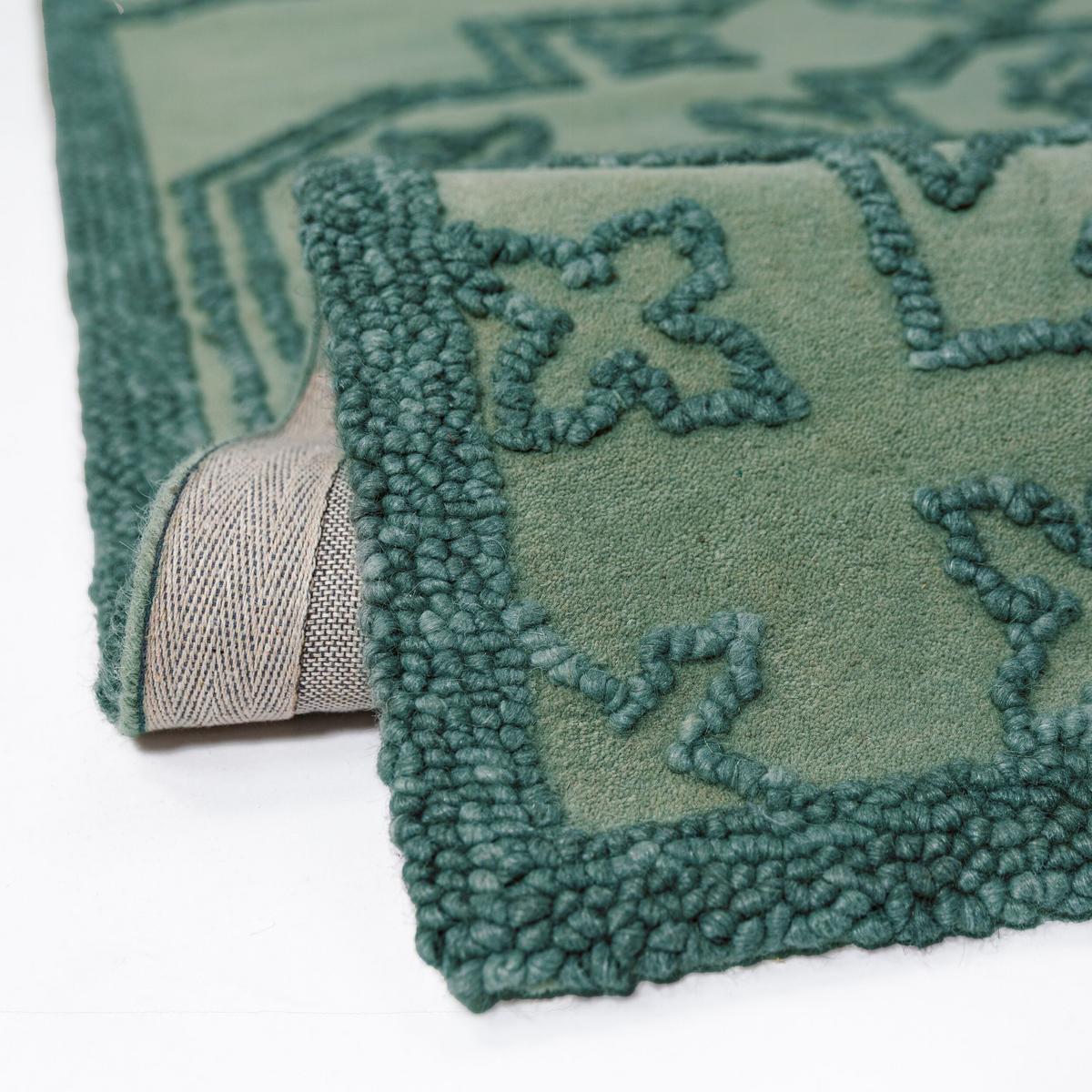 TEPPICH aus Wolle TINGIR in Entenei-Blau, abstrakt, 160 x 230 cm - Blau, Textil (230/160cm) - KADIMA DESIGN