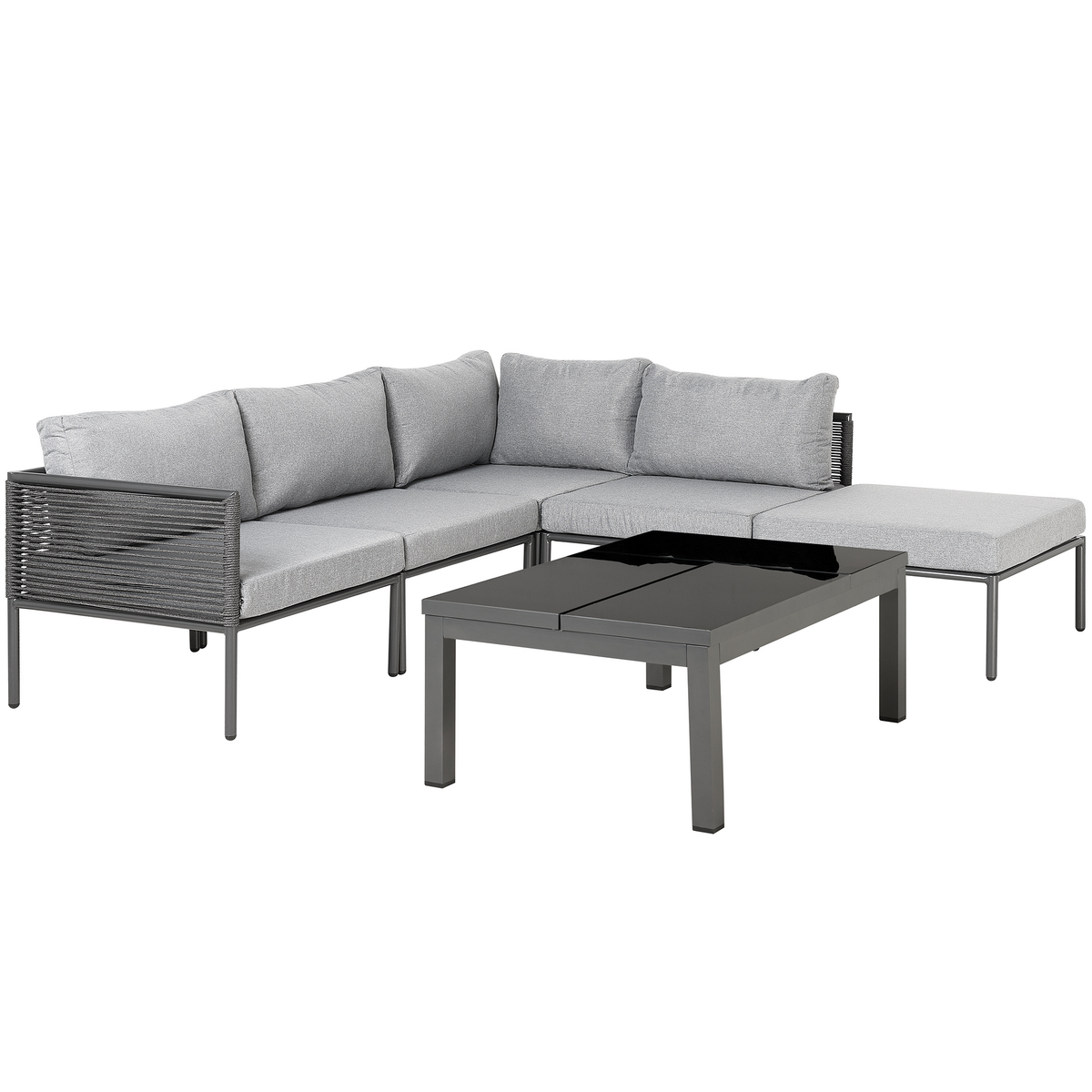 LOUNGE-SET 6-Sitzer grau Forano - Grau, Metall - Beliani