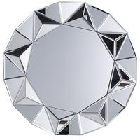 WANDSPIEGEL silber Diamantform 70 cm Habay - Silberfarben, Holzwerkstoff (70/70/3cm) - Beliani