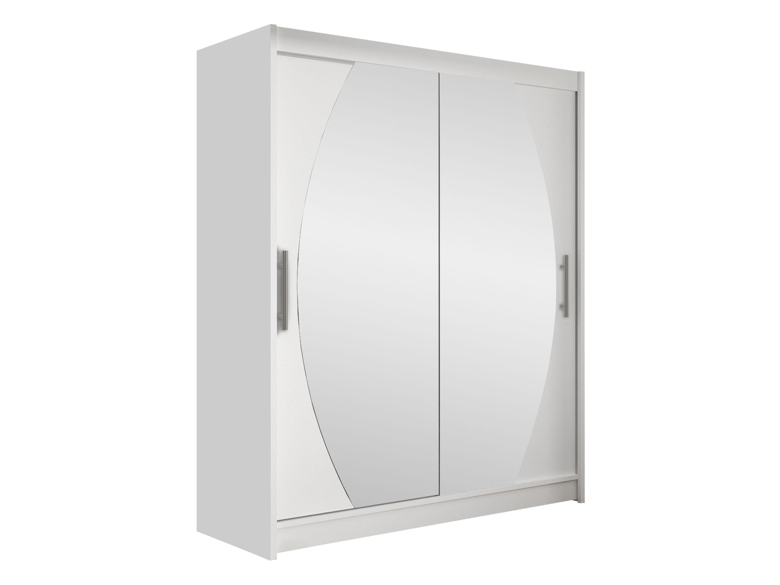 SCHWEBETÜRENSCHRANK Westa VIII - Silberfarben/Weiß, Holzwerkstoff/Metall (150/200/58cm) - MIRJAN24