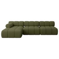 ECKSOFA modulares Sofa Razon-L2 - 285x160x70 cm Grün Bouclé - Grün, Holzwerkstoff/Textil (285/160cm) - ALTDECOR