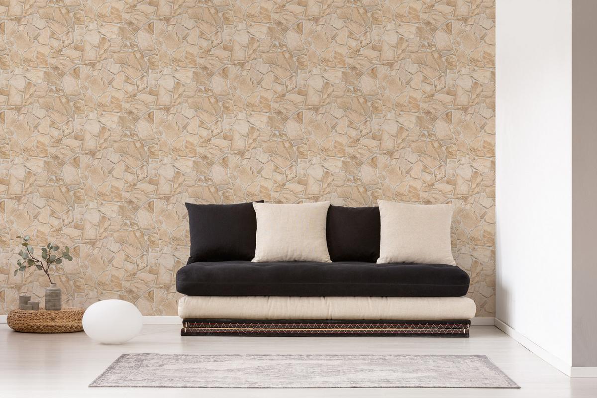 VLIESTAPETE Beige 53/1005 cm - Beige, Textil (53/1cm) - KUNSTLOFT