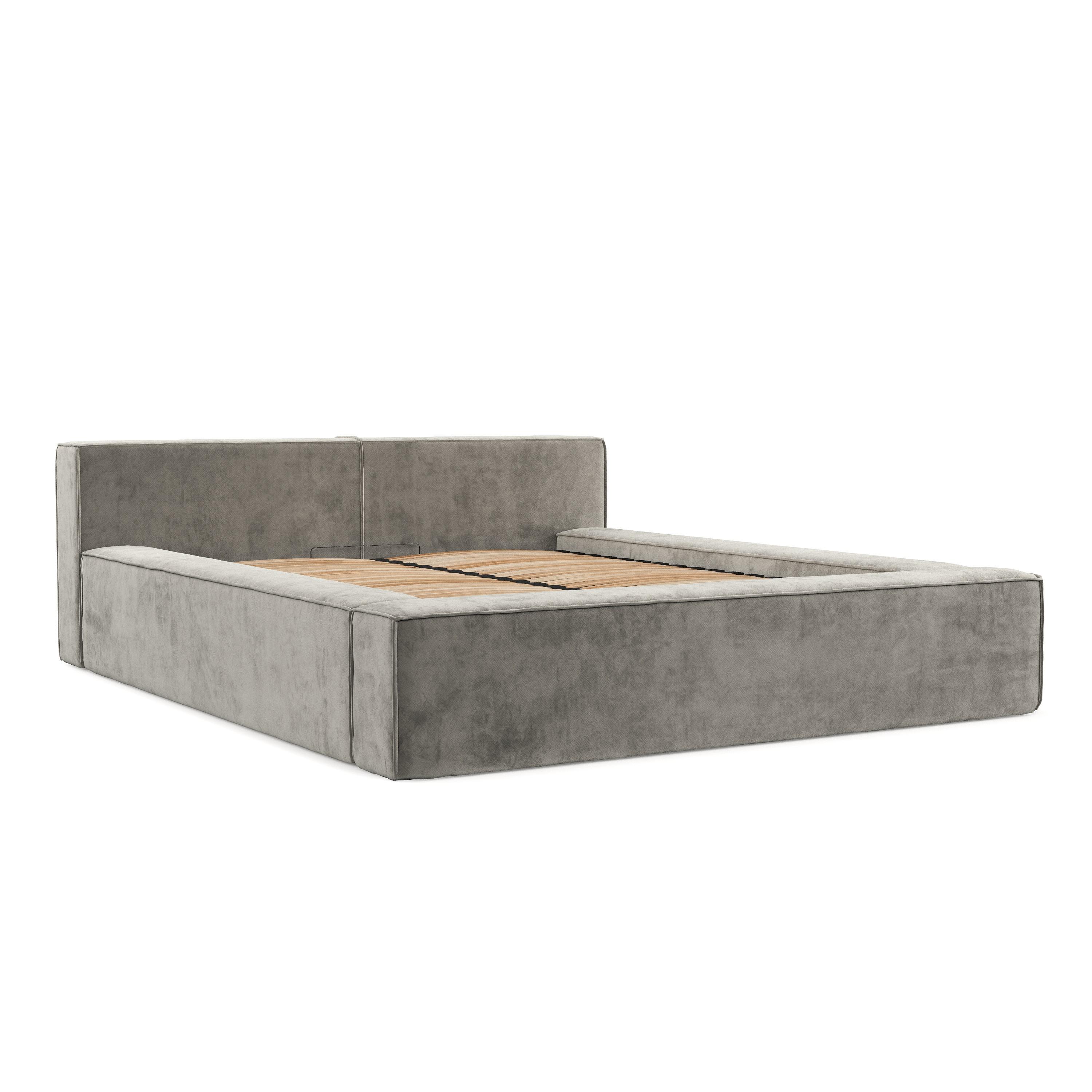 POLSTERBETT Casto mit Stauraum 200/200 cm Beige im Terra NW Stoff - Beige/Schwarz, Holz/Holzwerkstoff (200/200cm) - AltaBeds