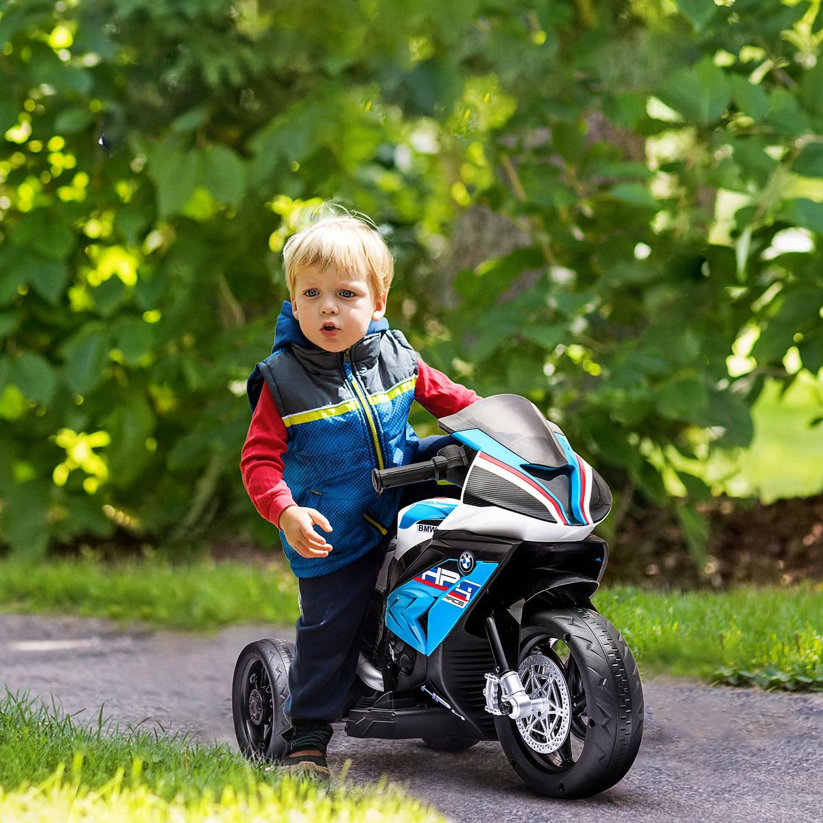 KINDER Elektro-Motorrad Kindermotorrad 6V Elektrofahrzeug Elektro-Dreirad Blau - Blau, Kunststoff (82.5/42/54cm) - HOMCOM