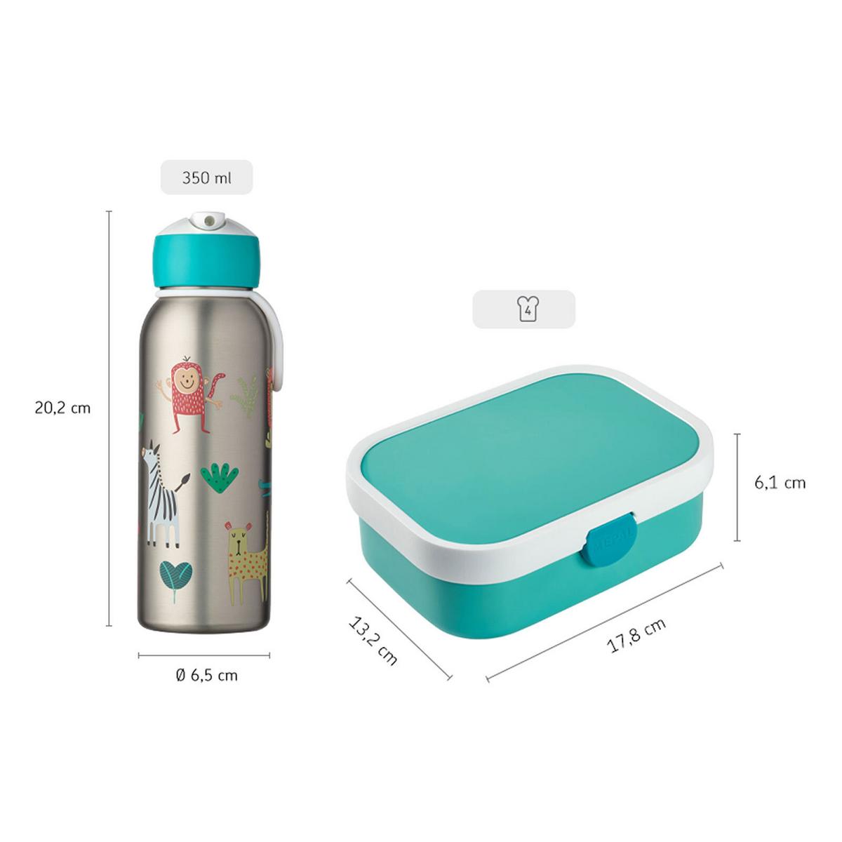 BROTDOSE + THERMOFLASCHE Campus pink 2-tlg. - Pink, Kunststoff/Metall (2/2/2cm) - Mepal
