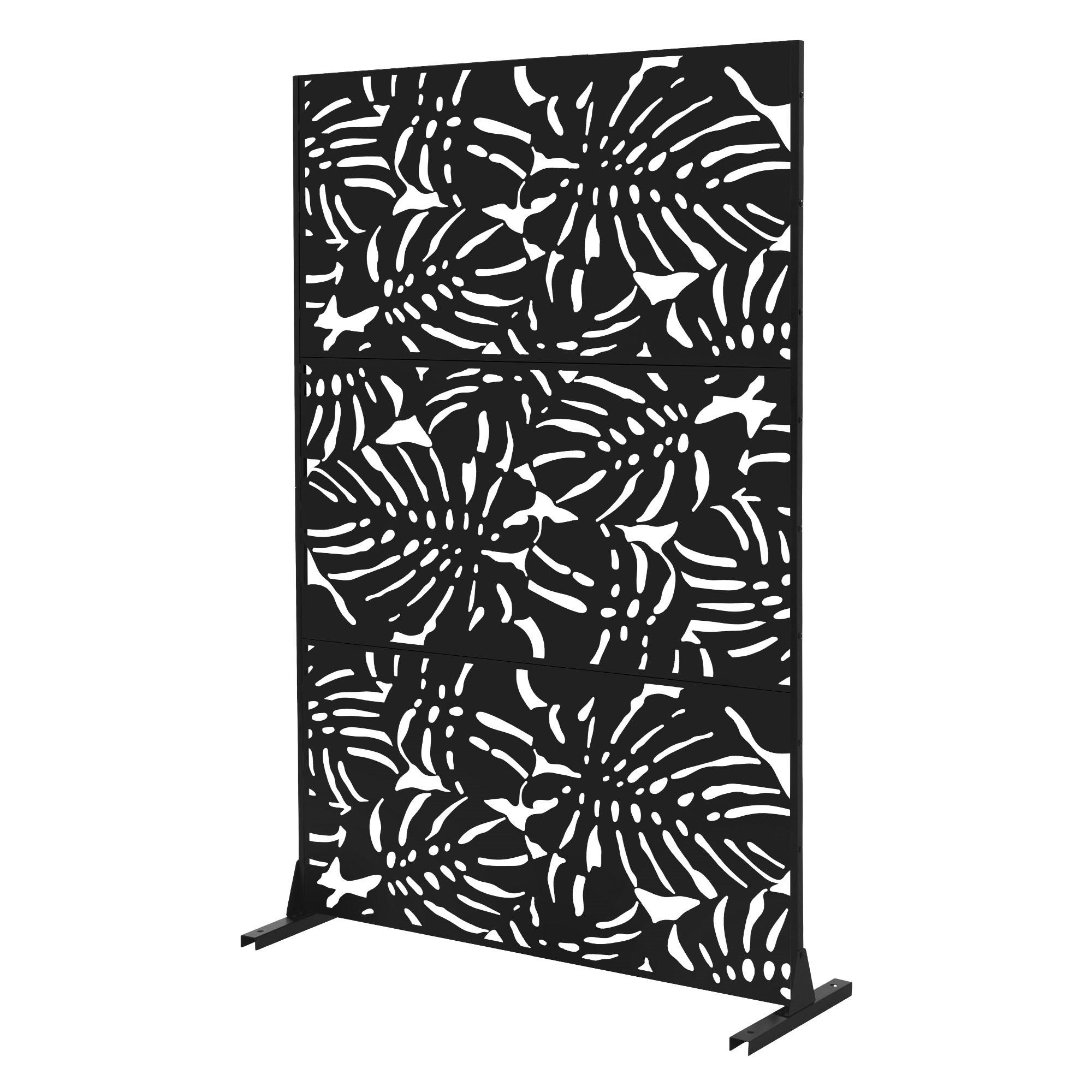 METALL-SICHTSCHUTZ Roma 120x180 cm Schwarz aus Stahl - Schwarz, Metall (120/183cm) - ML-DESIGN