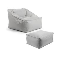 OUTDOOR SITZSACK Der Sunnyboy mit Hocker - Grau, Textil (80/60/83cm) - Mokebo