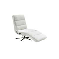 RELAXLIEGE ALINA Weiß Cord Relaxfunktion, Drehbar (360°) - Schwarz/Weiß, Textil/Metall (82/115/156cm) - KAWOLA