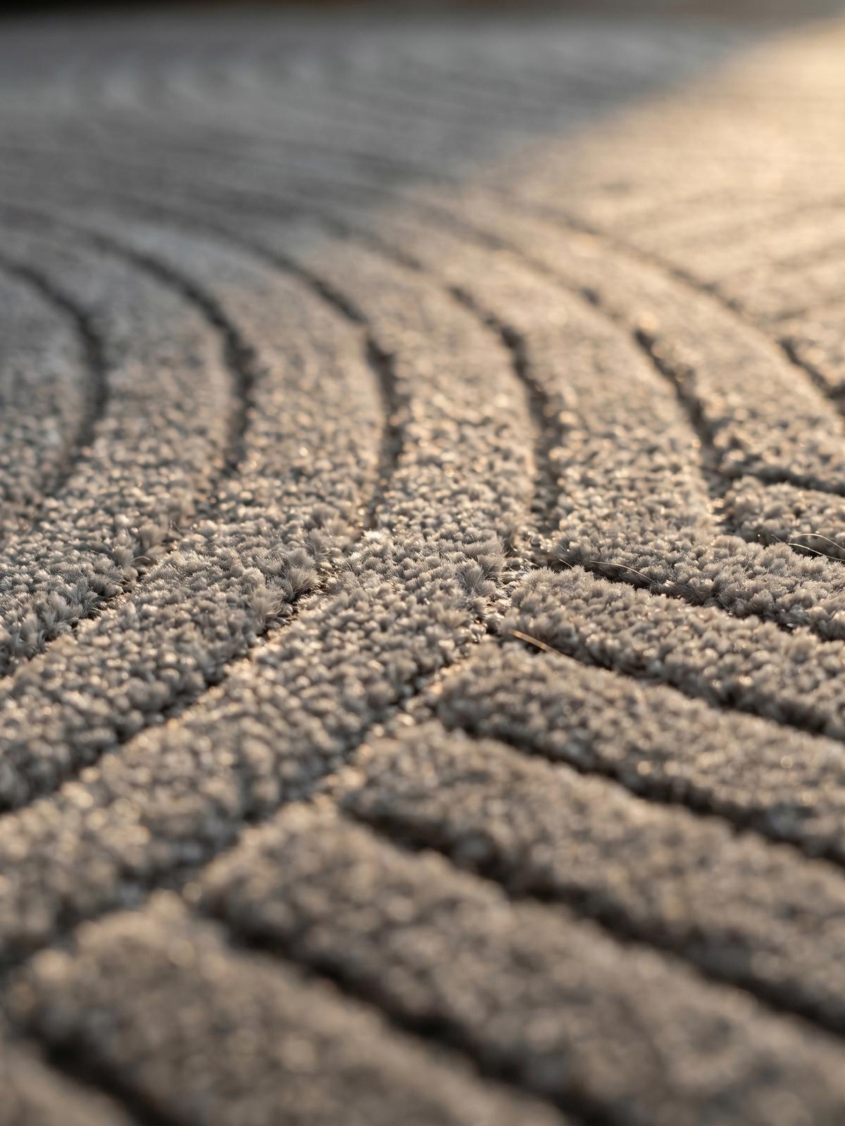 TEPPICH Outdoor ENGADIN in Silber, im Skandi-Stil mit 3D-Design, Ø 160 cm - Silberfarben, Textil (160/160cm) - KADIMA DESIGN