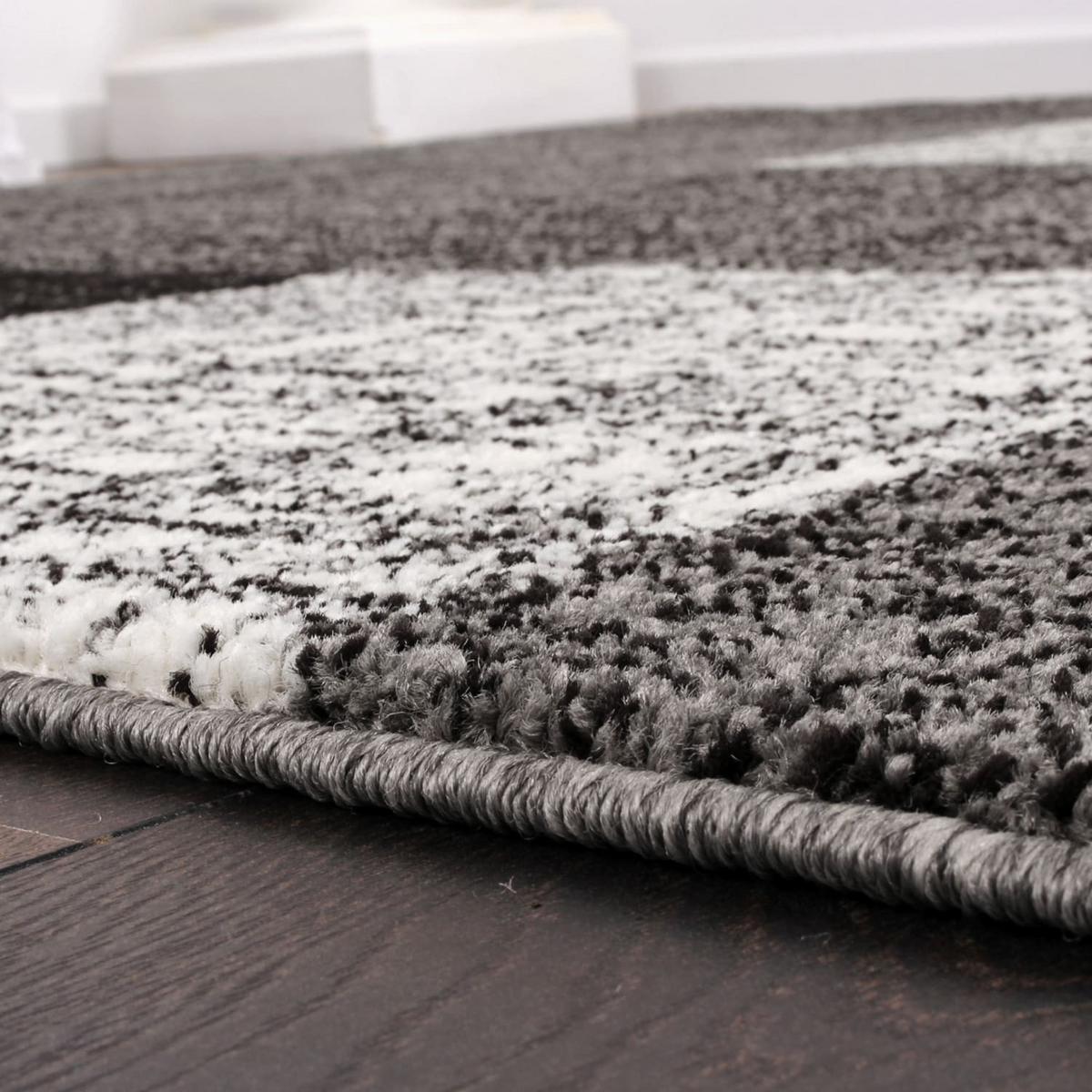 KURZFLORTEPPICH, mit geometrischem Blockmuster, Grau, 140 x 200 cm - Grau, Textil (200/140cm) - KADIMA DESIGN