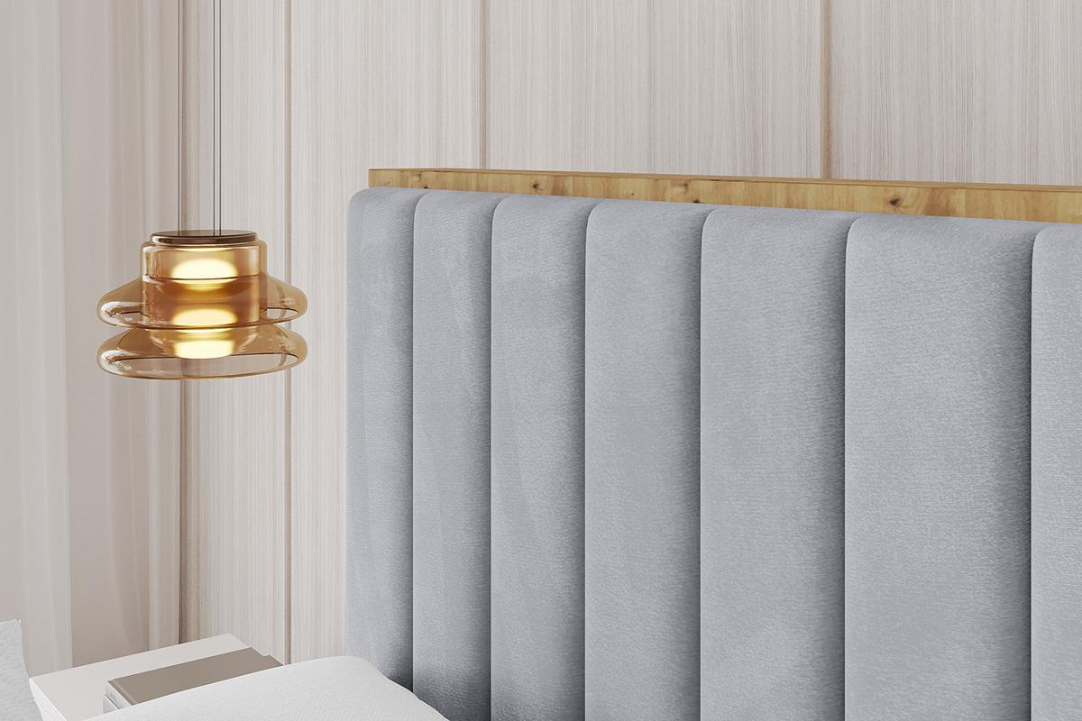 POLSTERBETT mit Bettkasten, Fußteil und Lattenrost, Boxbett mit Matratze H3/H4 - ENZO4-Z 180x200 Hellgrau - Hellgrau, Holzwerkstoff/Textil (180/200cm) - ALTDECOR