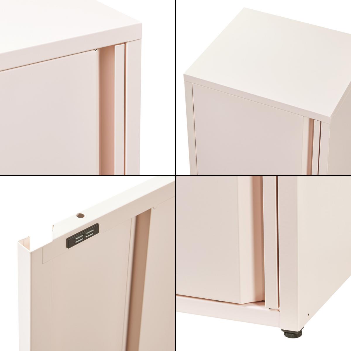 AKTENSCHRANK Burlöv - Rosa, Metall (40/88/35cm) - [en.casa]