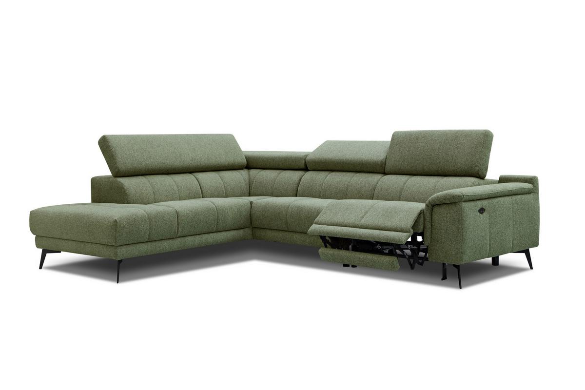 ECKSOFA FIERO 5-Sitzer mit 1 Relaxfunktion, olivgrün - Olivgrün, Holzwerkstoff/Textil (228/290cm) - Wozimo