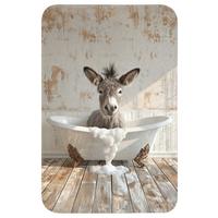 WC-VORLEGER Esel - Tiere - Badewanne - Schaumstoff WC Teppich 40x60 cm - Creme, Textil (40/1cm) - OnlyWow